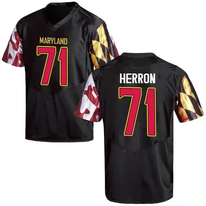 Game Men's Alan Herron Maryland Terrapins Football College Jersey - Black