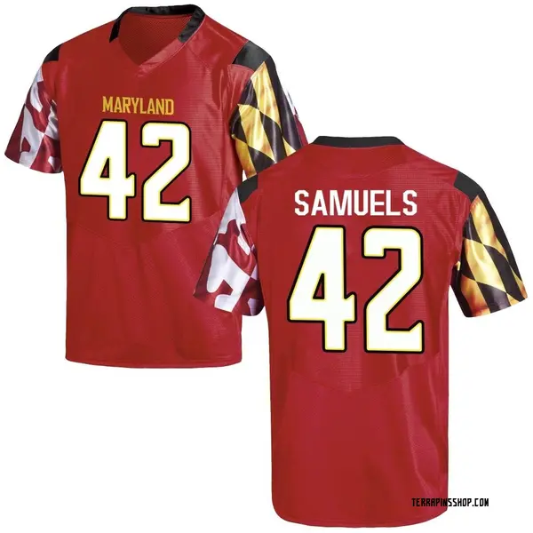 Game Men's DJ Samuels Maryland Terrapins Under Armour Football College Jersey - Red