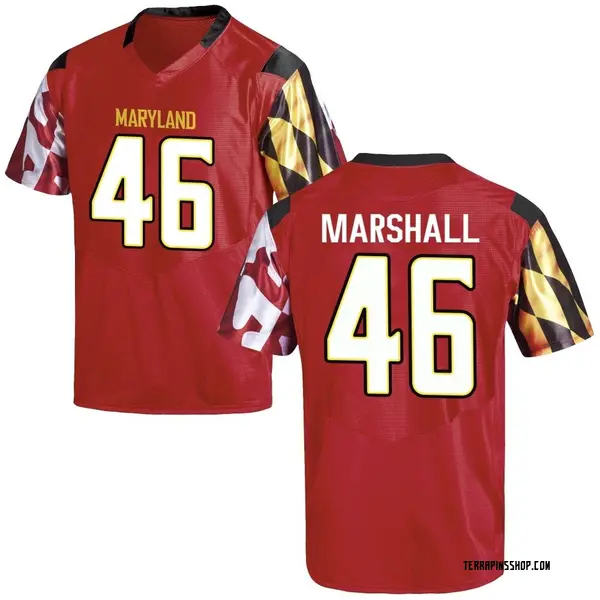 Game Men's Gavin Marshall Maryland Terrapins Under Armour Football College Jersey - Red