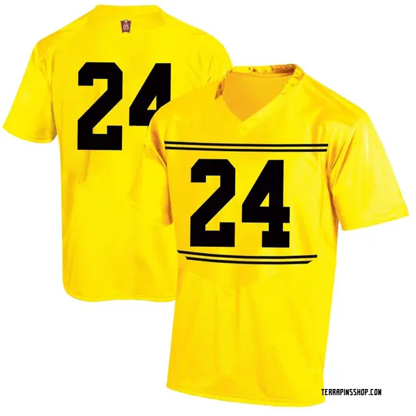 Game Men's Iverson Howard Maryland Terrapins Under Armour Football College Jersey - Gold