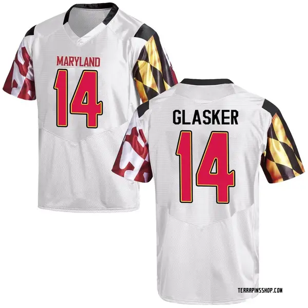 Game Men's Jamare Glasker Maryland Terrapins Under Armour Football College Jersey - White