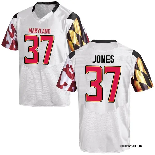 Game Men's Parker Jones Maryland Terrapins Under Armour Football College Jersey - White