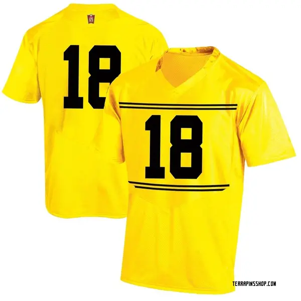 Game Men's Roman Jensen Maryland Terrapins Under Armour Football College Jersey - Gold