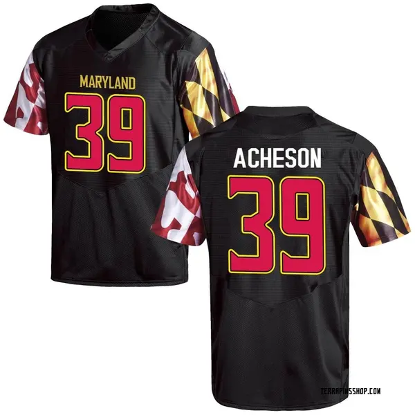 Game Men's Ryne Acheson Maryland Terrapins Under Armour Football College Jersey - Black