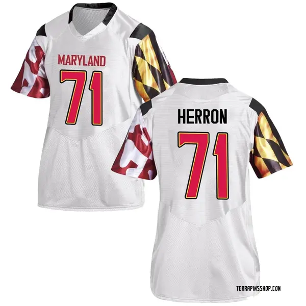 Game Women's Alan Herron Maryland Terrapins Under Armour Football College Jersey - White