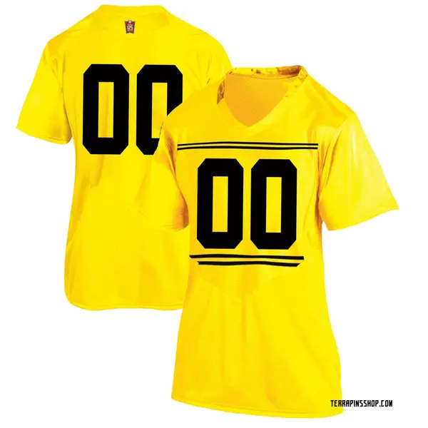 Game Women's Custom Maryland Terrapins Under Armour Football College Jersey - Gold