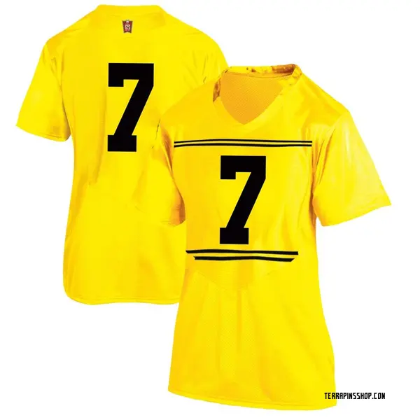 Game Women's Gavin Edwards Maryland Terrapins Under Armour Football College Jersey - Gold