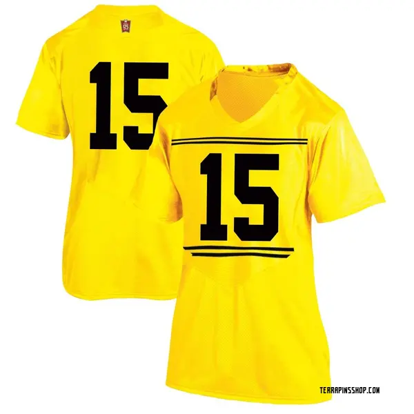 Game Women's Jackson Hamilton Maryland Terrapins Under Armour Football College Jersey - Gold