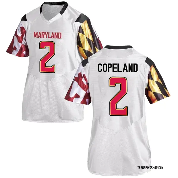 Game Women's Jacob Copeland Maryland Terrapins Under Armour Football College Jersey - White