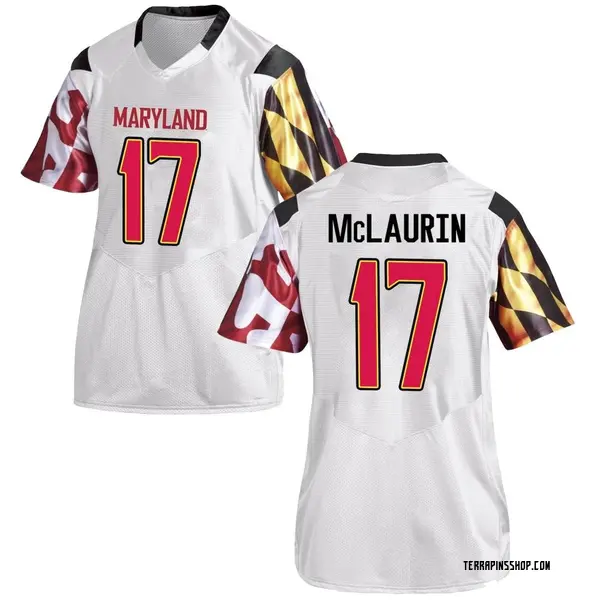Game Women's Josiah McLaurin Maryland Terrapins Under Armour Football College Jersey - White
