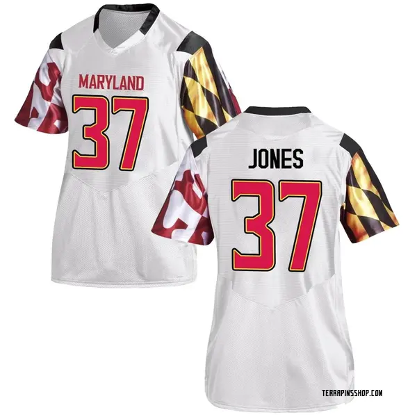 Game Women's Parker Jones Maryland Terrapins Under Armour Football College Jersey - White