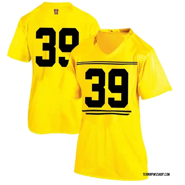 Game Women's Ryne Acheson Maryland Terrapins Under Armour Football College Jersey - Gold