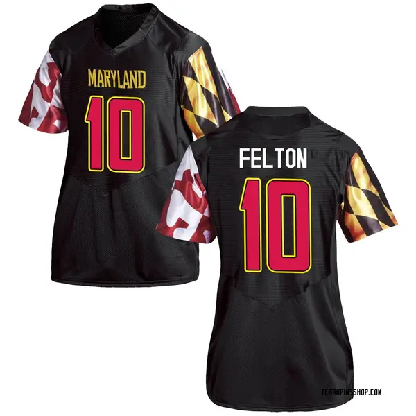 Game Women's Tai Felton Maryland Terrapins Under Armour Football College Jersey - Black