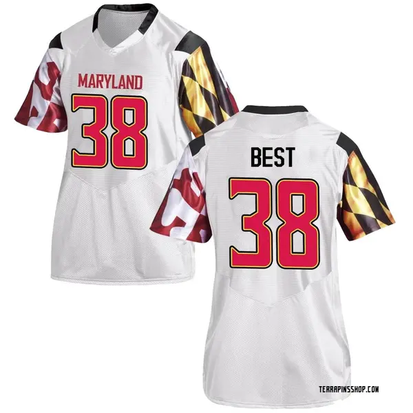 Game Women's Taylor Best Maryland Terrapins Under Armour Football College Jersey - White