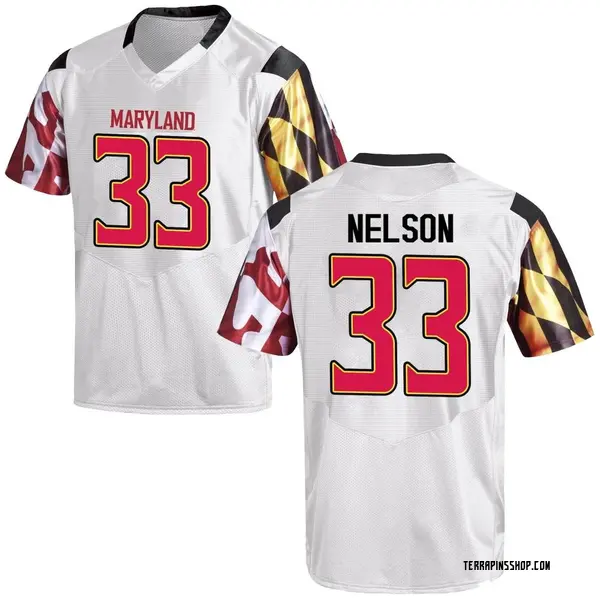 Game Youth Tayvon Nelson Maryland Terrapins Under Armour Football College Jersey - White