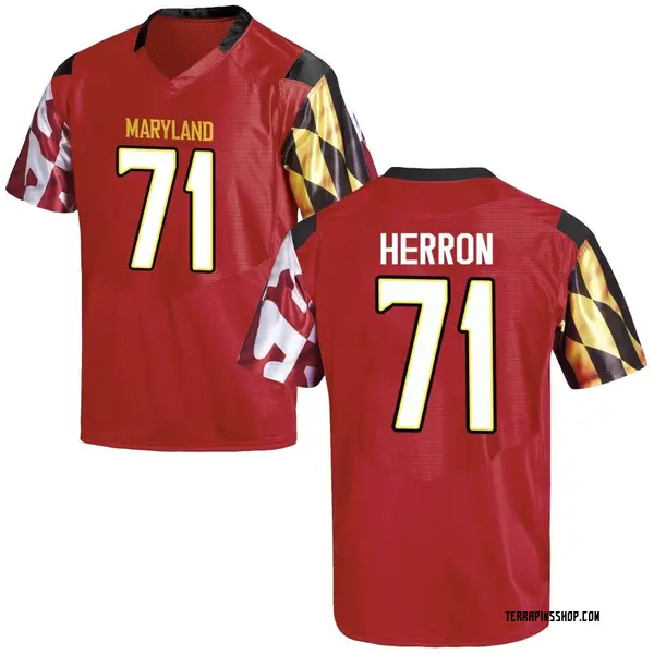 Replica Men's Alan Herron Maryland Terrapins Under Armour Football College Jersey - Red
