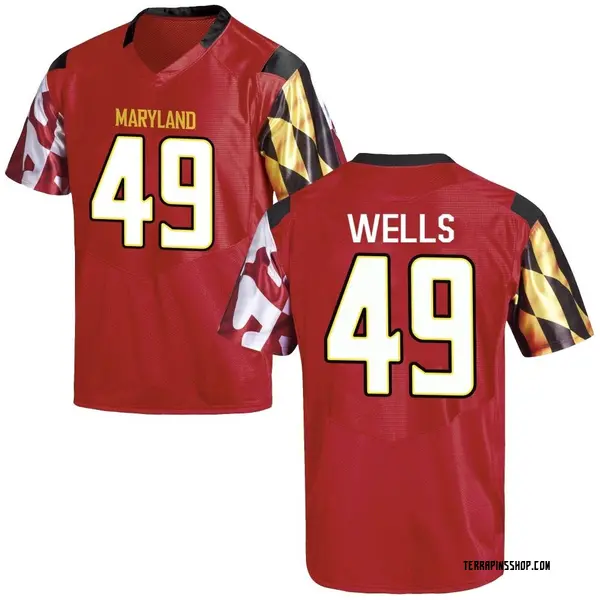 Replica Men's Chris Wells Maryland Terrapins Under Armour Football College Jersey - Red