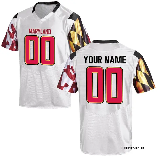 Replica Men's Custom Maryland Terrapins Under Armour Football College Jersey - White