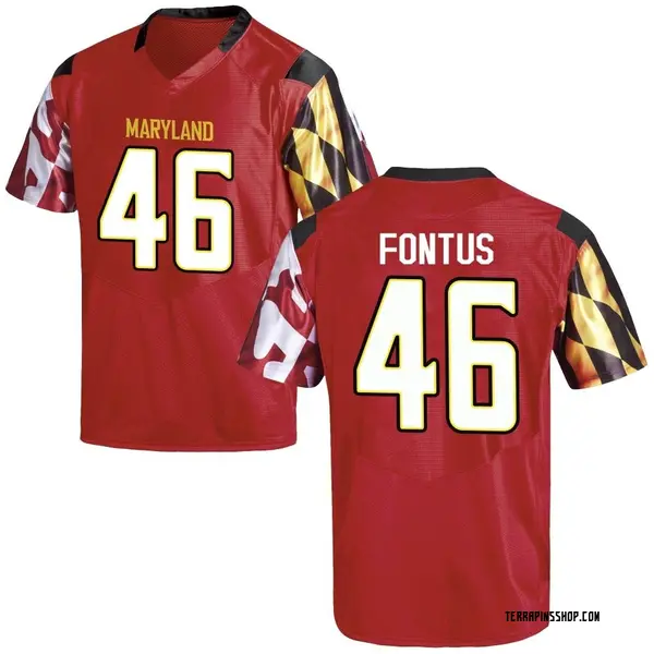 Replica Men's Dillan Fontus Maryland Terrapins Under Armour Football College Jersey - Red