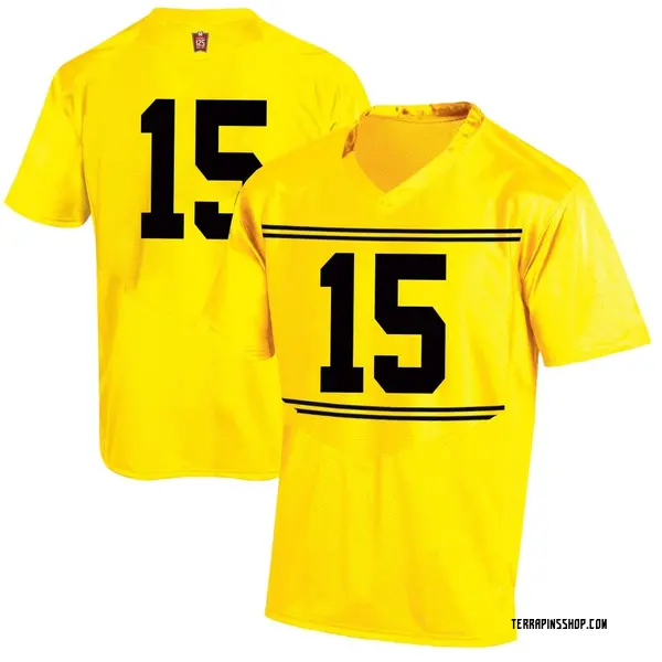 Replica Men's Jackson Hamilton Maryland Terrapins Under Armour Football College Jersey - Gold