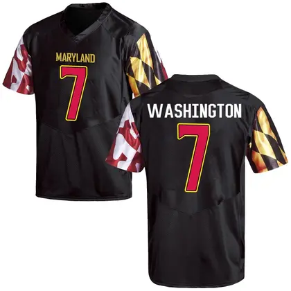 Replica Men's Malik Washington Maryland Terrapins Football College Jersey - Black