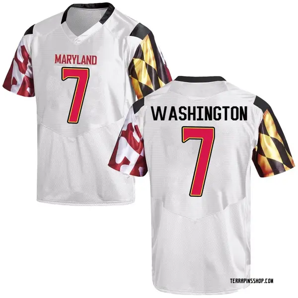 Replica Men's Malik Washington Maryland Terrapins Under Armour Football College Jersey - White