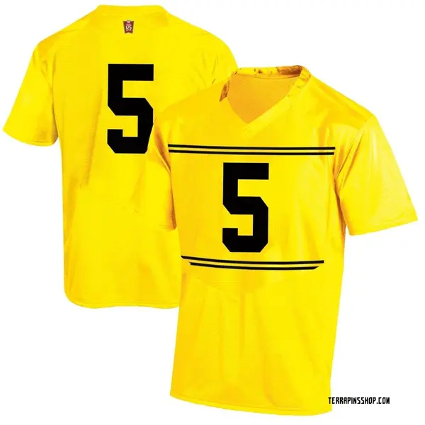 Replica Men's Octavian Smith Jr. Maryland Terrapins Under Armour Football College Jersey - Gold