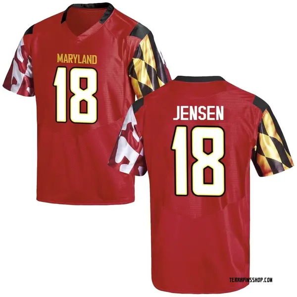 Replica Men's Roman Jensen Maryland Terrapins Under Armour Football College Jersey - Red