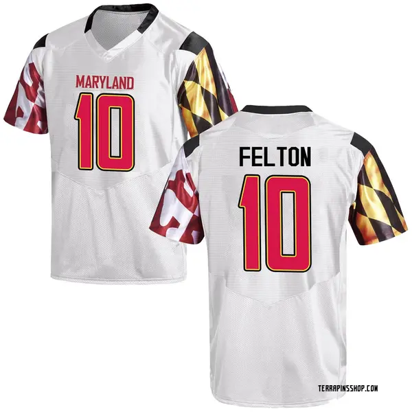Replica Men's Tai Felton Maryland Terrapins Under Armour Football College Jersey - White