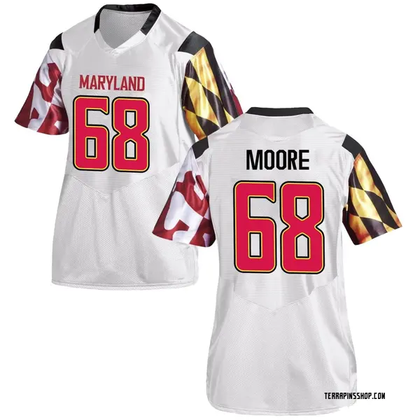 Replica Women's Carlos Moore Maryland Terrapins Under Armour Football College Jersey - White