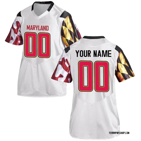 Replica Women's Custom Maryland Terrapins Under Armour Football College Jersey - White