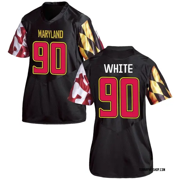 Replica Women's Delmar White Maryland Terrapins Under Armour Black Football College Jersey - White