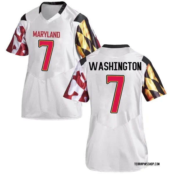 Replica Women's Malik Washington Maryland Terrapins Under Armour Football College Jersey - White