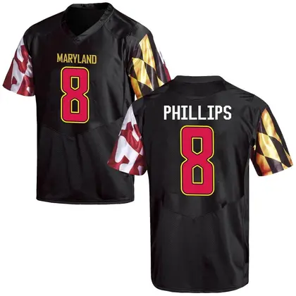 Replica Youth Jordan Phillips Maryland Terrapins Football College Jersey - Black