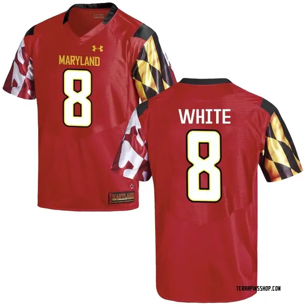 Replica Youth Mekhai White Maryland Terrapins Under Armour Red Football College Jersey - White